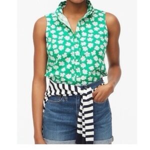 J.Crew Factory Poplin Sleeveless Blouse In Signature‎ Fit